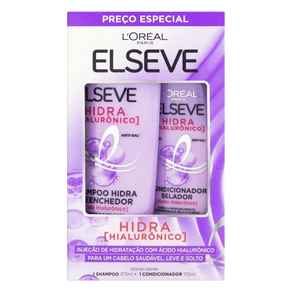 Kit L'Oreal Paris Elseve Hidra Hialuronico Shampoo 375mL + Condicionador 170mL